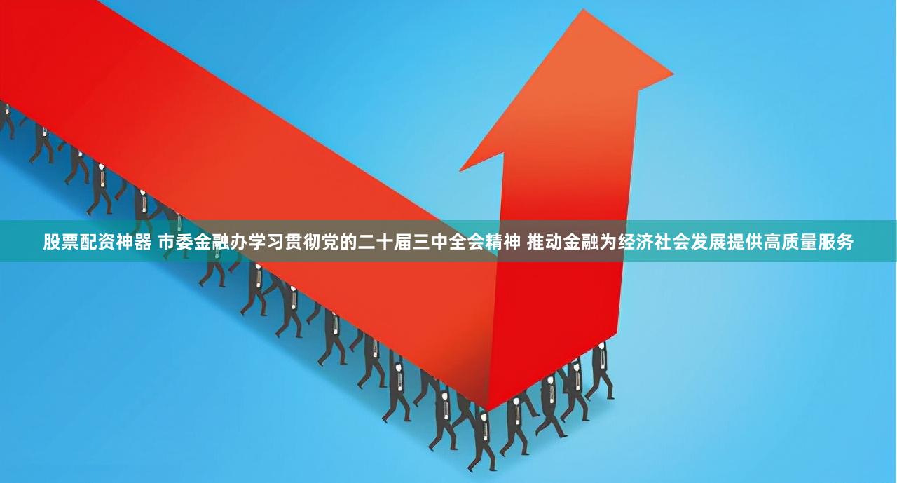 股票配资神器 市委金融办学习贯彻党的二十届三中全会精神 推动金融为经济社会发展提供高质量服务